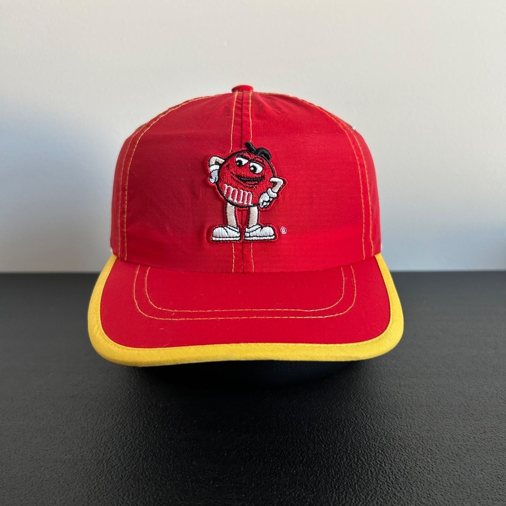 Vintage 2000 M&M Hat Cap Strap Back Adjustable Red Y2K Candy Promo Adult - Picture 1 of 7